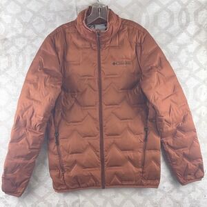 Columbia Walker Mill Down Jacket Rust Orange Omni-Heat Puffer Womens XS
